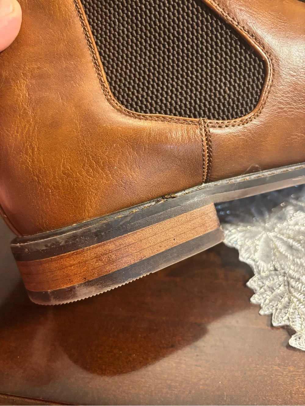 Men's Slip-On Boat Shoes Chelsea Style in Cognac Brown